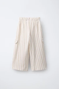 PANTALON CARGO WIDE LEG À RAYURES