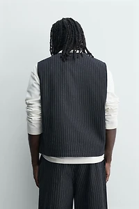 PINSTRIPE DENIM VEST