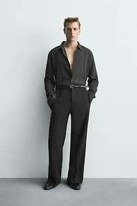 LIMITED EDITION SHINY STRIPED FLOWY SHIRT