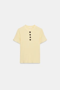 COTTON BUTTON T-SHIRT