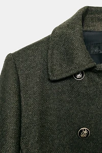 DOUBLE BREASTED WOOL BLEND COAT