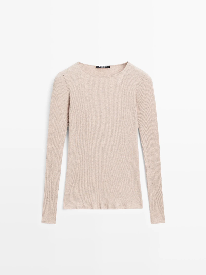 T-shirt manches longues côtelé
