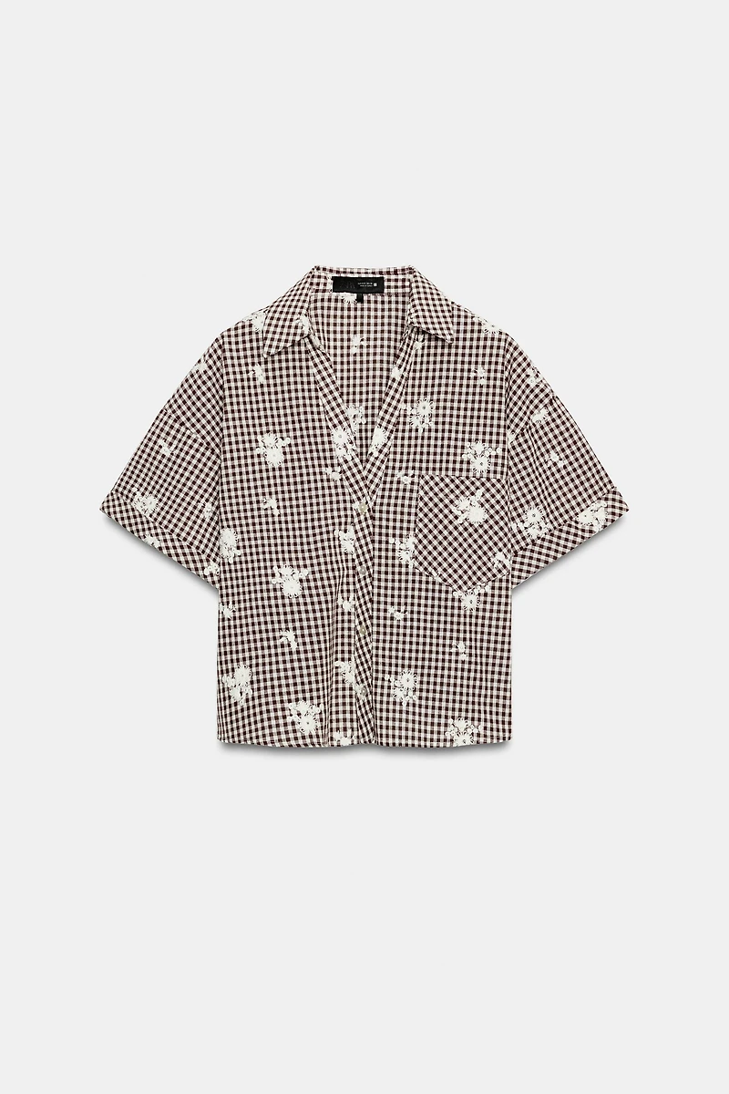 EMBROIDERED PLAID SHIRT