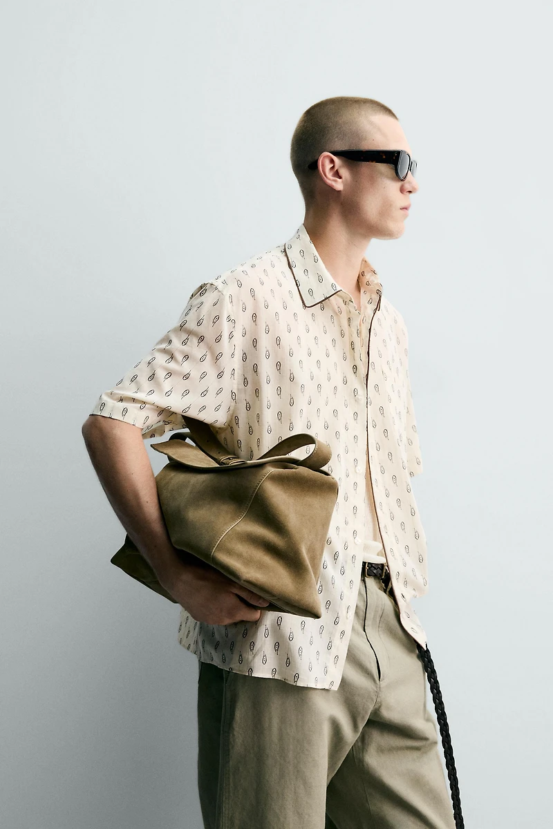 CONTRAST PAISLEY RELAXED FIT SHIRT