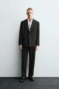 DOUBLE BREASTED SUIT BLAZER 100% WOOL