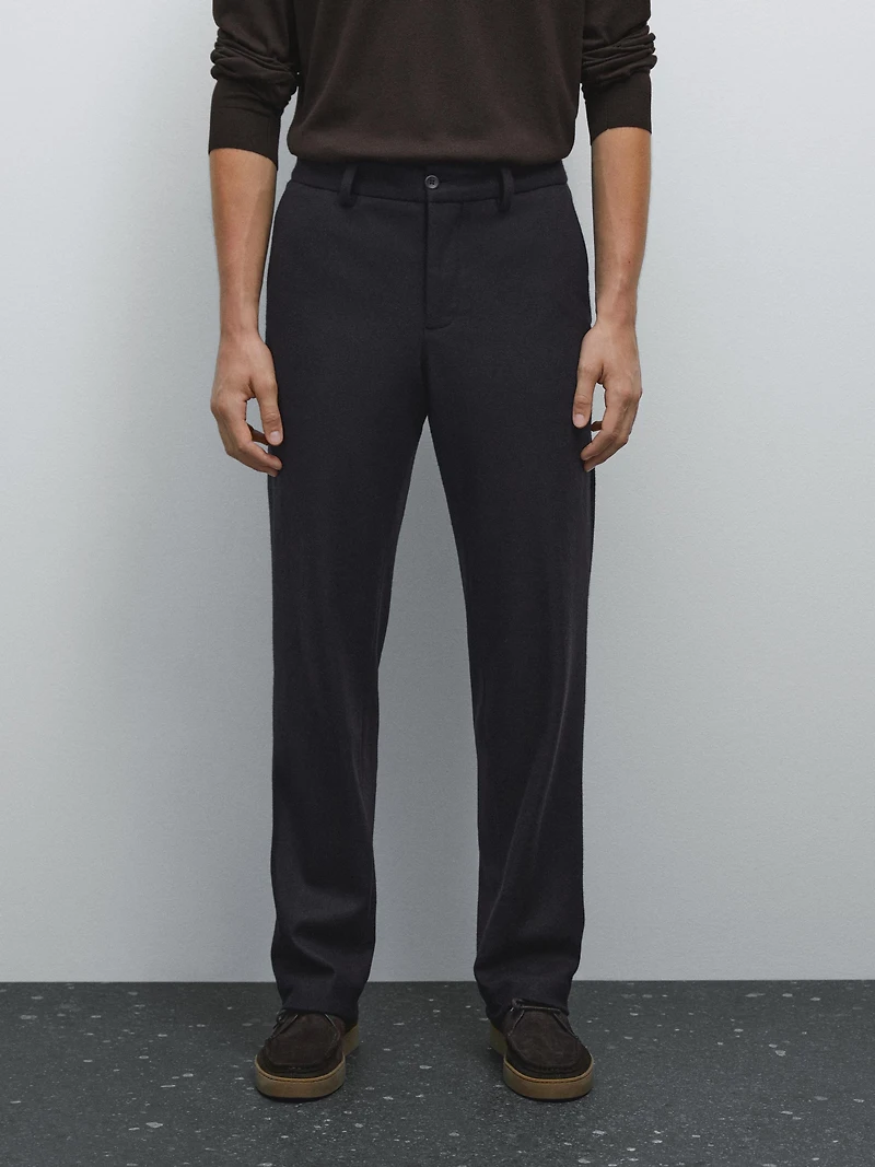 Wool blend suit trousers