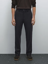 Wool blend suit trousers