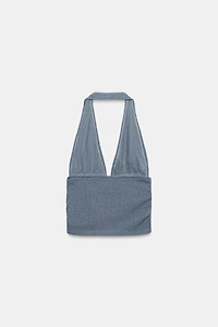 TOP HALTER RUSTIQUE À FANTAISIES