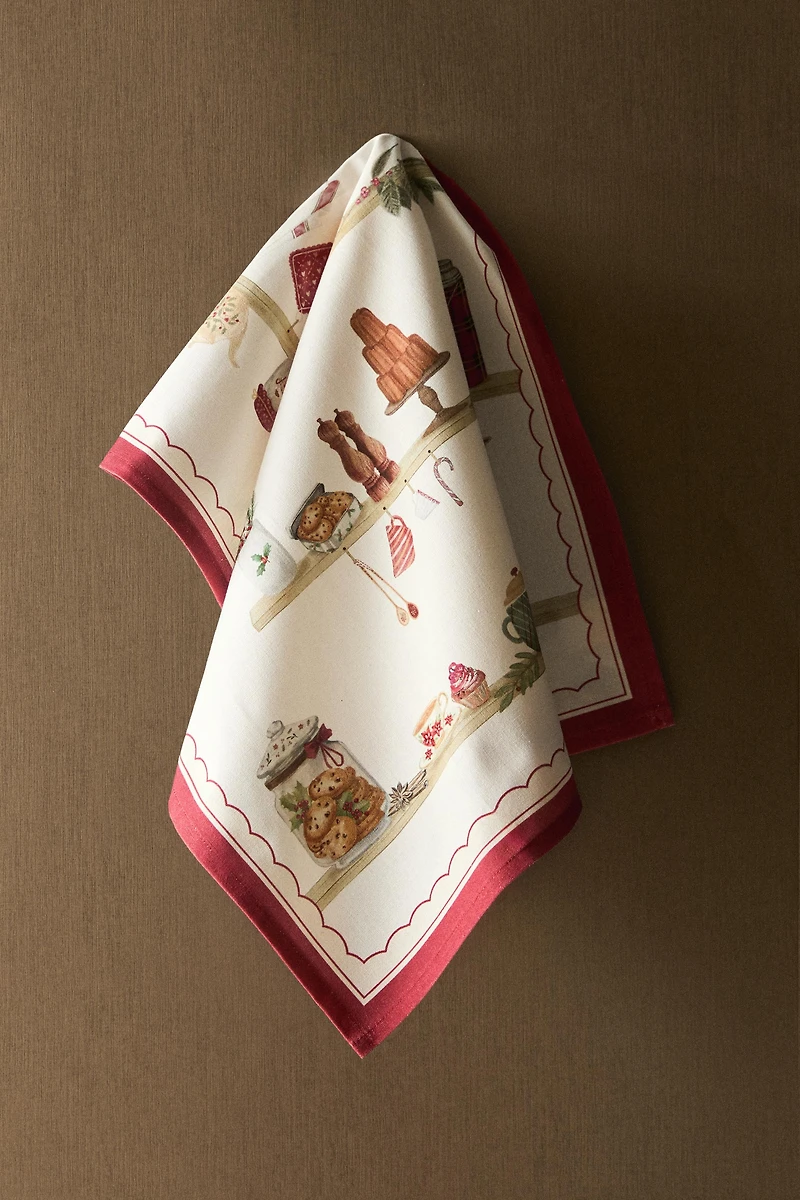 LOT TORCHONS COTON ALIMENTS DE NOËL (LOT DE 2)