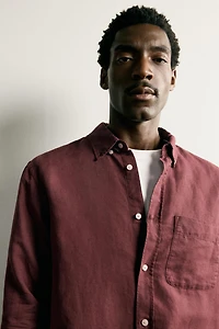LINEN COTTON BLEND SHIRT