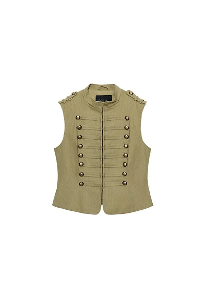 COTTON MINI-BUTTON VEST