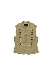 COTTON MINI-BUTTON VEST
