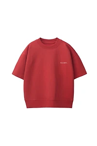 SHORT SLEEVE TEXT SWEATSHIRT