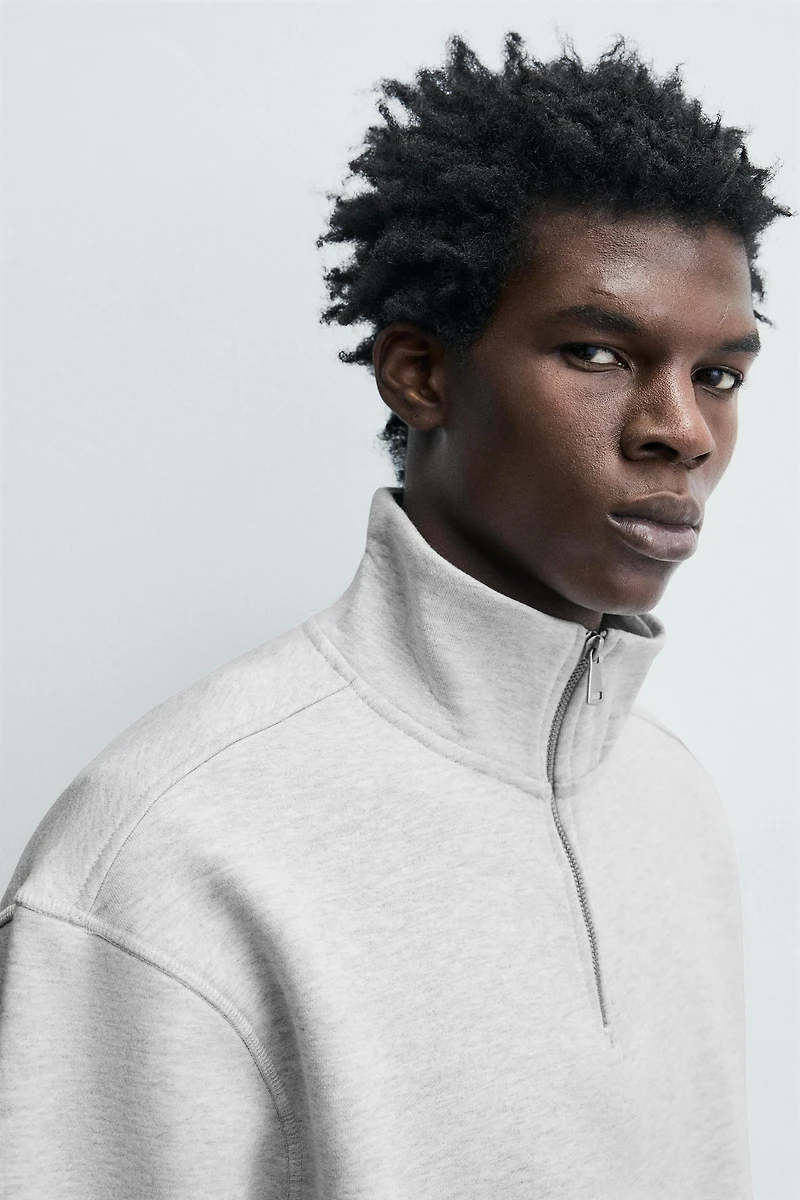 BASIC QUARTER-ZIP SWEATSHIRT
