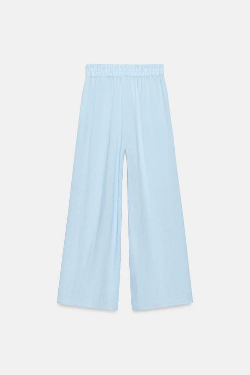 PANTALON LARGE À TAILLE ÉLASTIQUE
