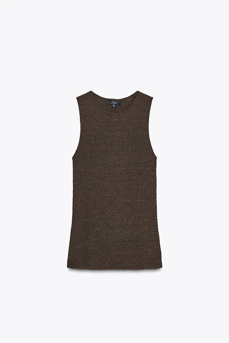 TEXTURED KNIT LONG TOP