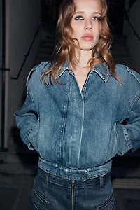DENIM JACKET WITH SHOULDER TABS