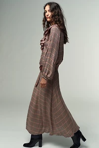 PLAID RUFFLED BLOUSE