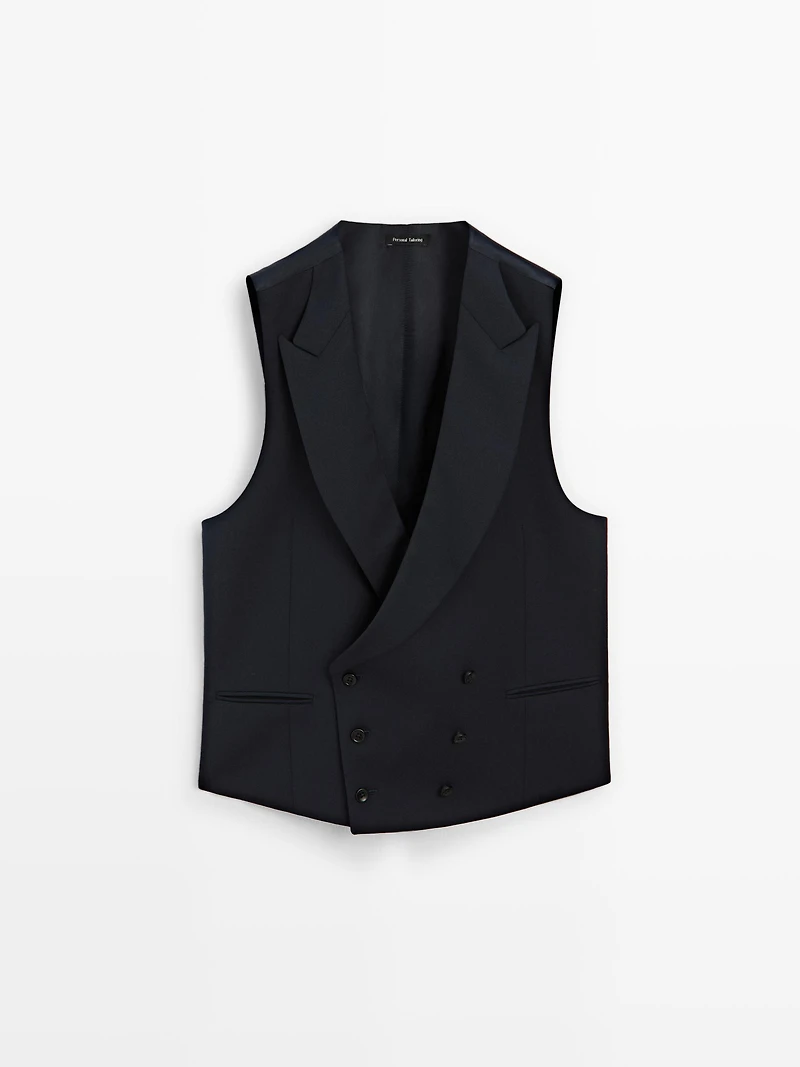 Cool wool blend suit waistcoat