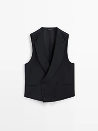Cool wool blend suit waistcoat