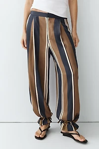 Pantalon satiné bas à nouer
