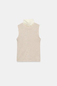HIGH-NECK MIXED T-SHIRT
