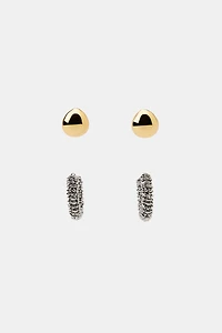 PACK OF COMBINED HOOP AND BALL EARRINGS