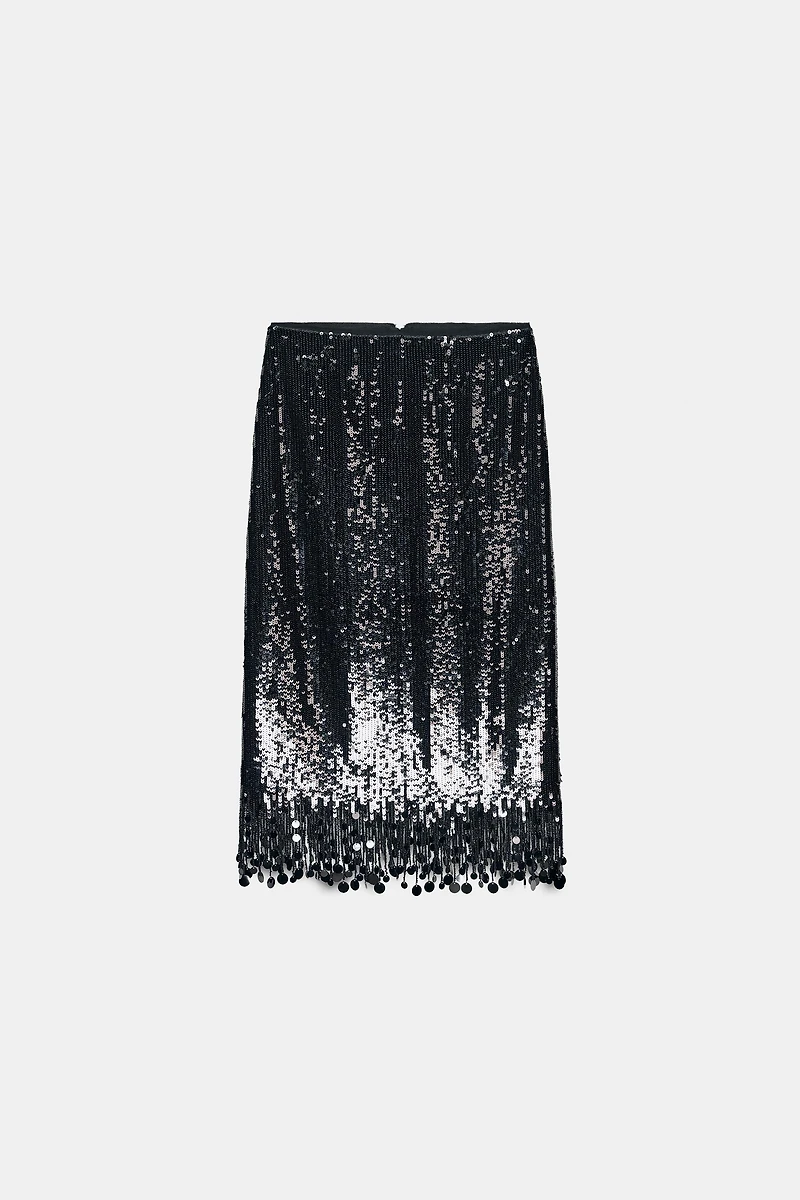 SEQUIN LONG SKIRT ZW COLLECTION