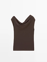 Sleeveless asymmetric top