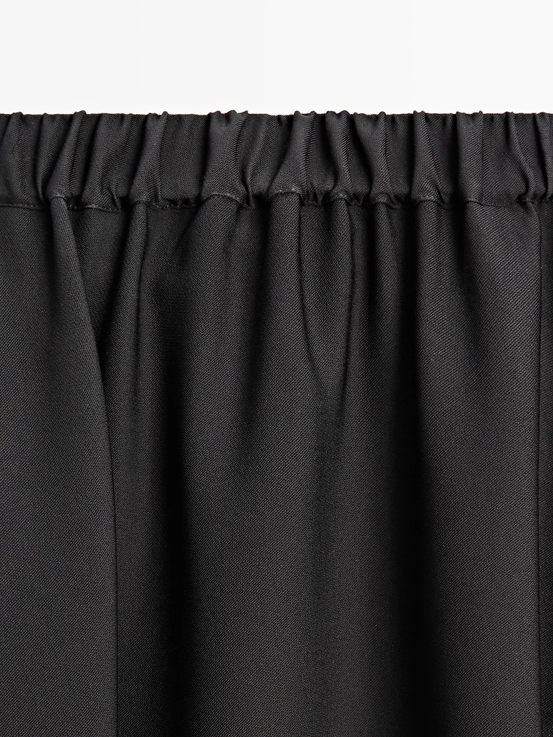 Flared midi skirt with elasticated waistband