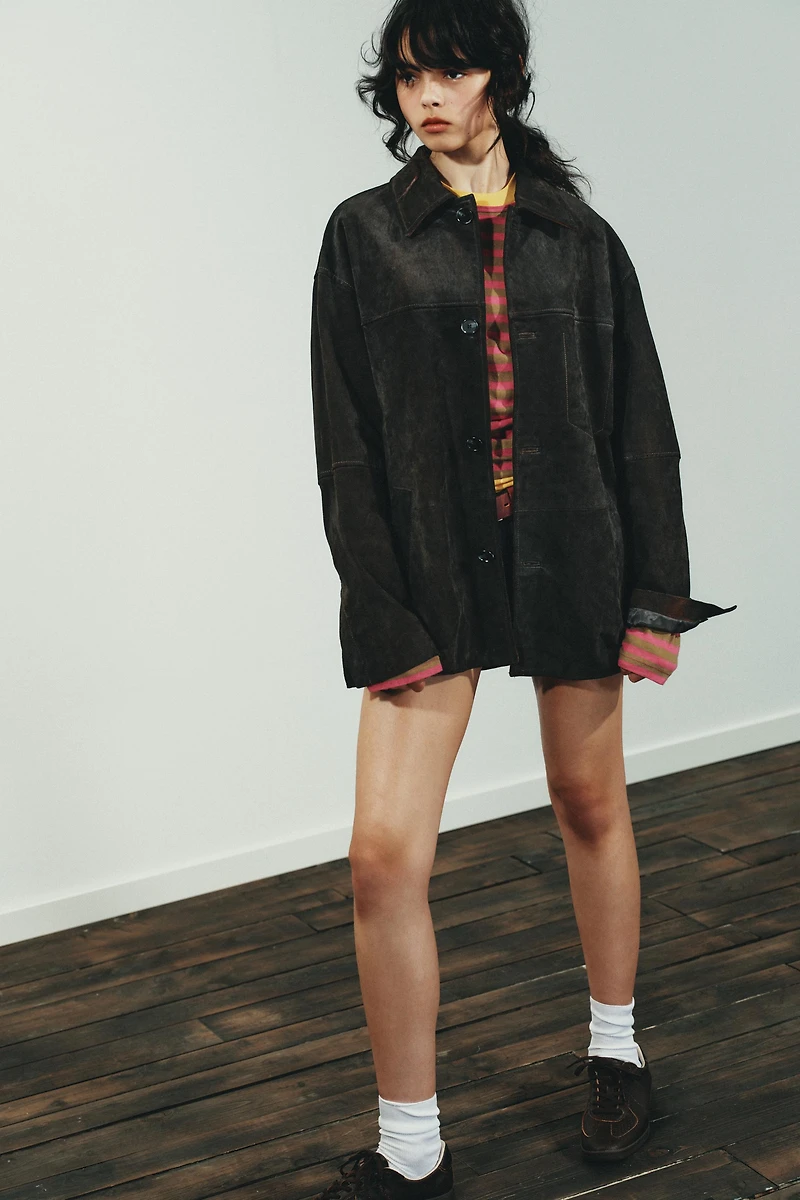 100% SUEDE OVERSIZED JACKET