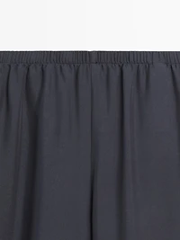 Flowing voluminous 100% silk trousers