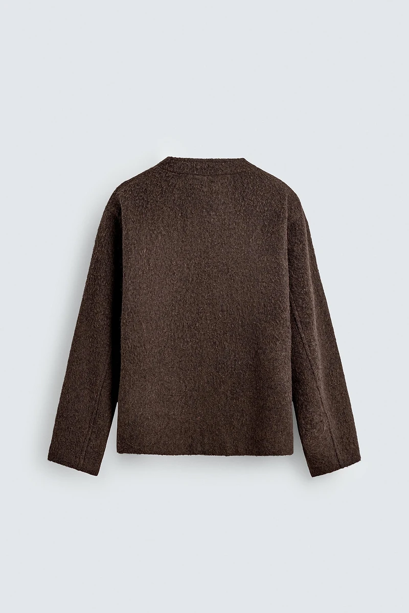 RELAXED FIT TEXTURED CARDIGAN