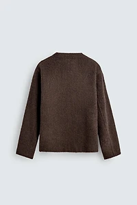 RELAXED FIT TEXTURED CARDIGAN