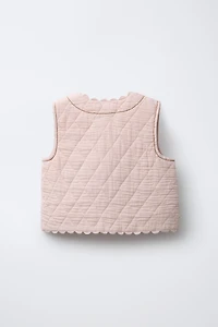 EMBROIDERED FLORAL TEXTURED VEST