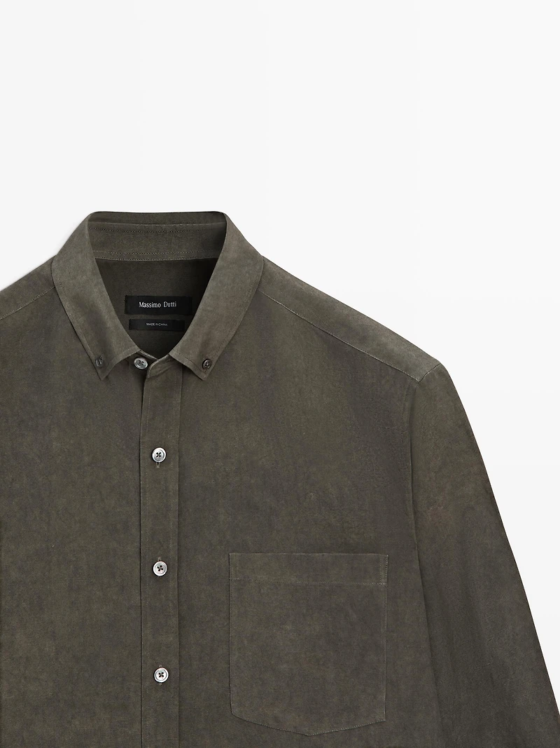 Flowing regular fit shirt with pocket