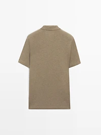 100% cotton melange short sleeve polo shirt