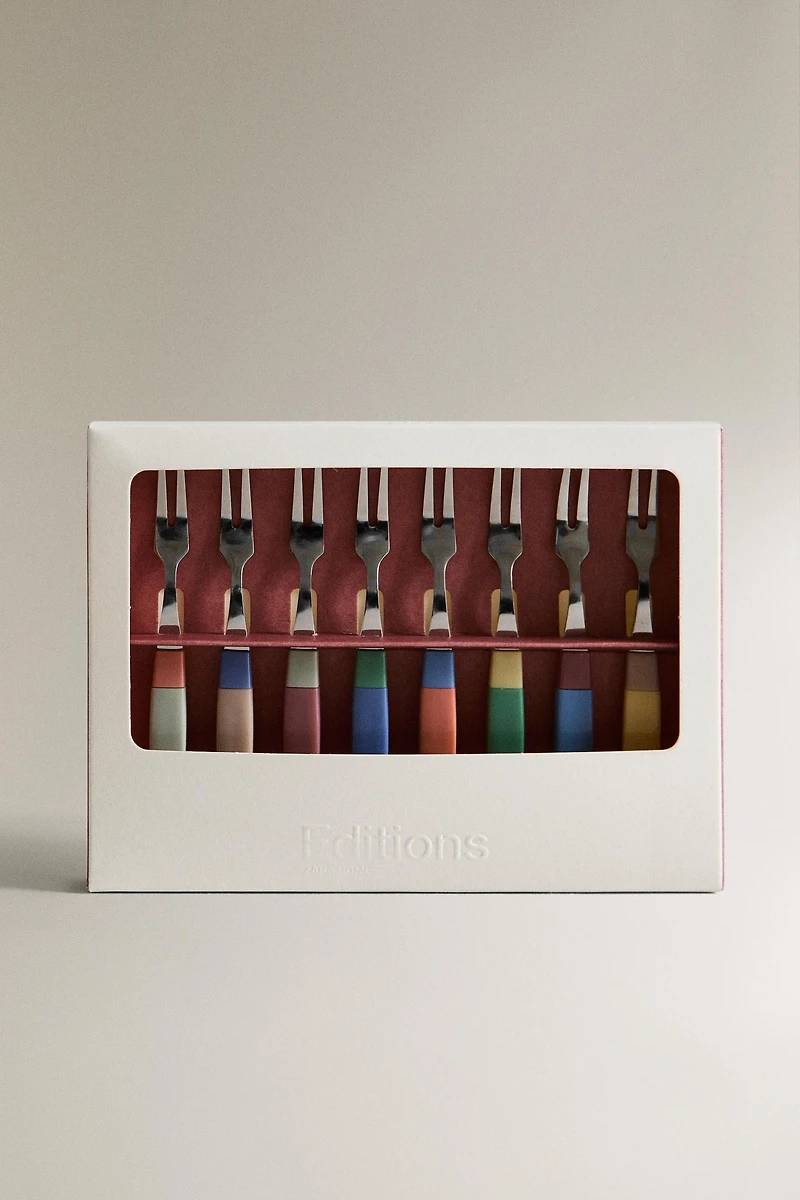 SET OF APPETIZER FORKS WITH RESIN HANDLE (SET OF 8)