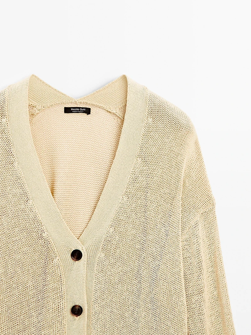 Oversize fine knit cardigan