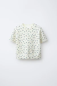T-SHIRT EN MAILLE À FLEURS