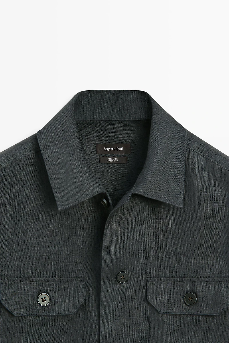 Surchemise poches lin total look
