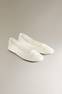 EMBROIDERED ORGANZA BALLET FLATS