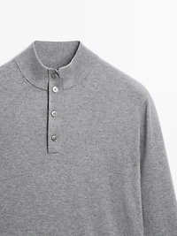 Pull en maille à col camionneur boutonné