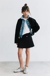 BUTTONED PLEATED SKIRT