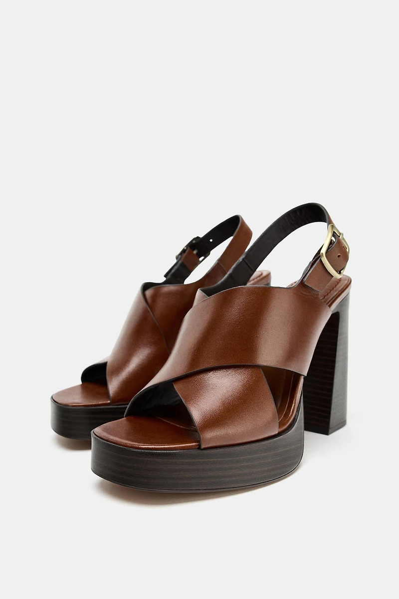 LEATHER HEELED SANDALS