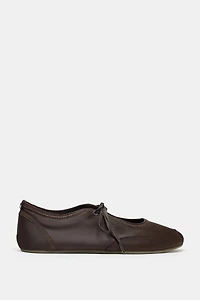 SPORTY BALLET FLATS WITH BOW