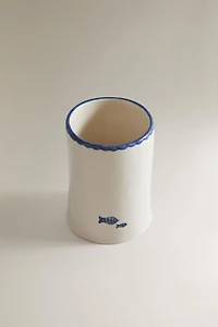 CERAMIC FISH TOOTHBRUSH HOLDER