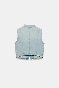 TRF DENIM BUTTON VEST