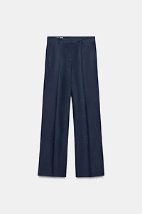 100% LINEN HERRINGBONE PANTS