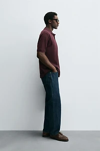 WASHED PIQUÉ TEXTURED POLO SHIRT